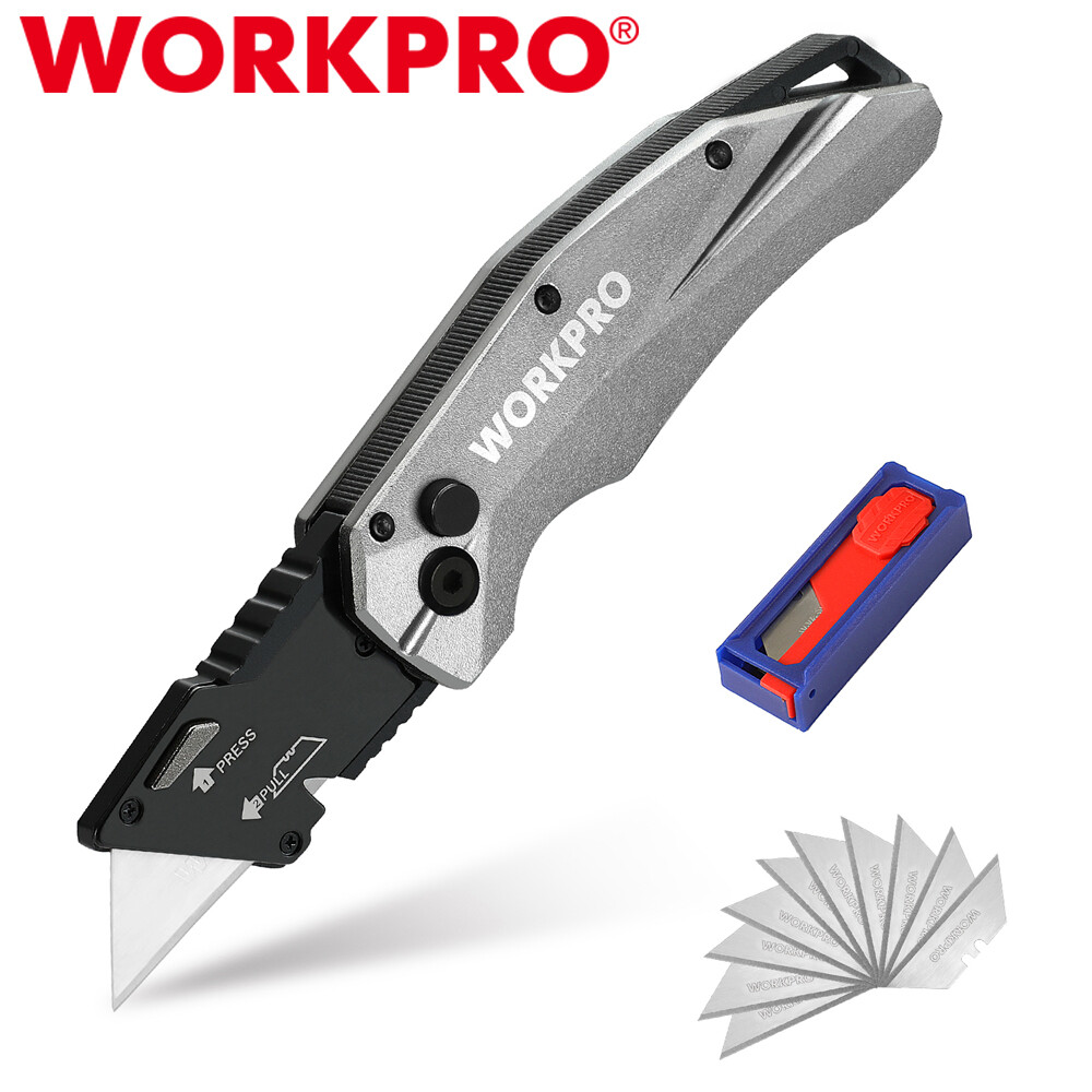 WORKPRO Folding Utility Knife Heavy Duty Quick Change Blade Razor Knife Cutter
