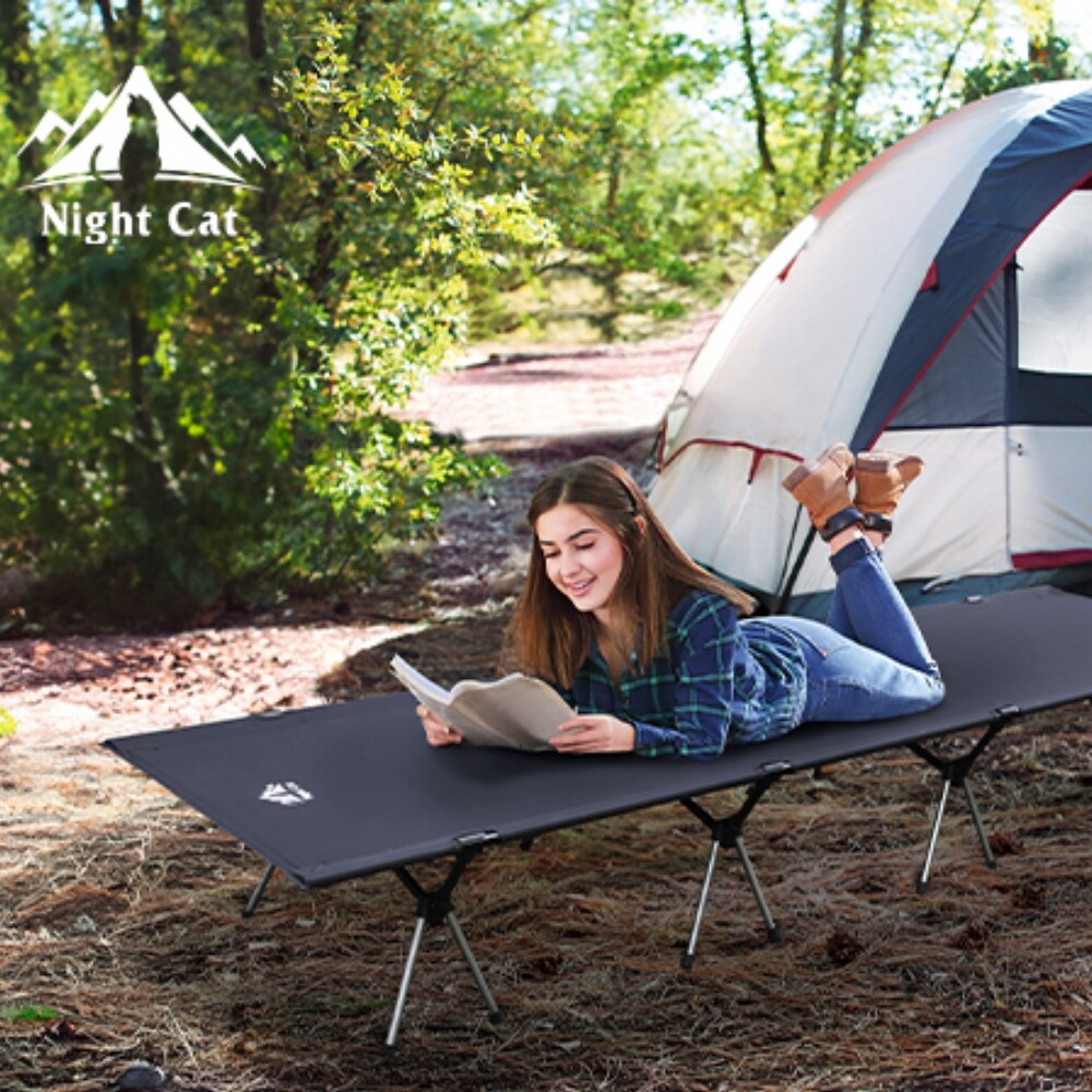 Night Cat Portable Folding Camping Cot folding Bed Sleeping Bed + Carry Bag 2025