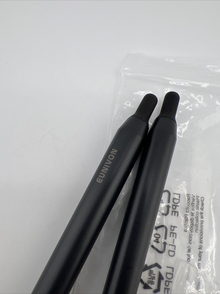 EUNIVON Stylus Pens Black 2 Pk with Extra Tips