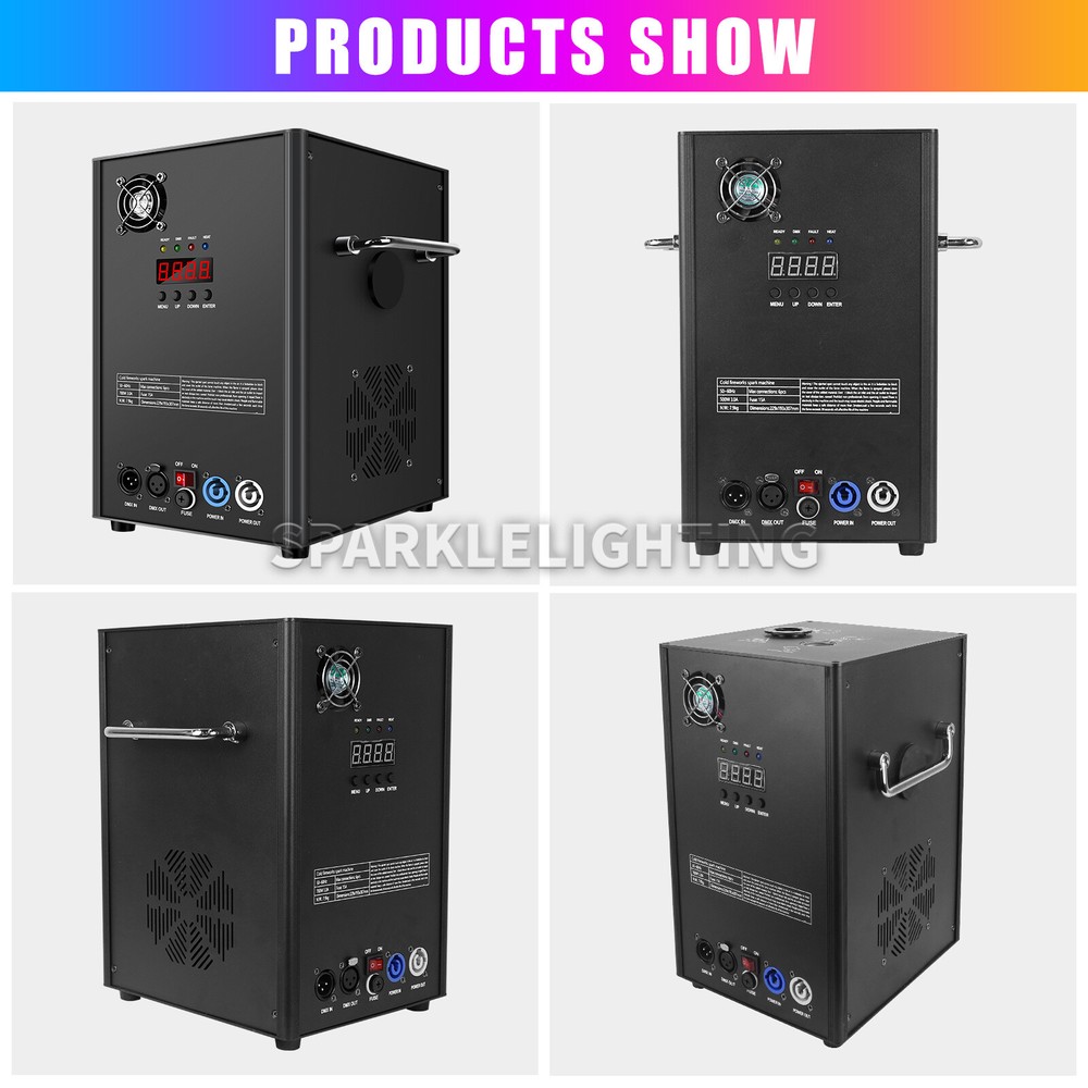 PAIDUN 4Pack 750W Cold Spark Firework Machine Fountain Sparkler Effect with Case