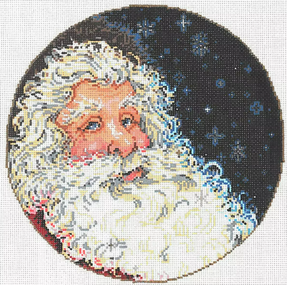 Needlepoint Handpainted Sandra Gilmore Starlight Santa