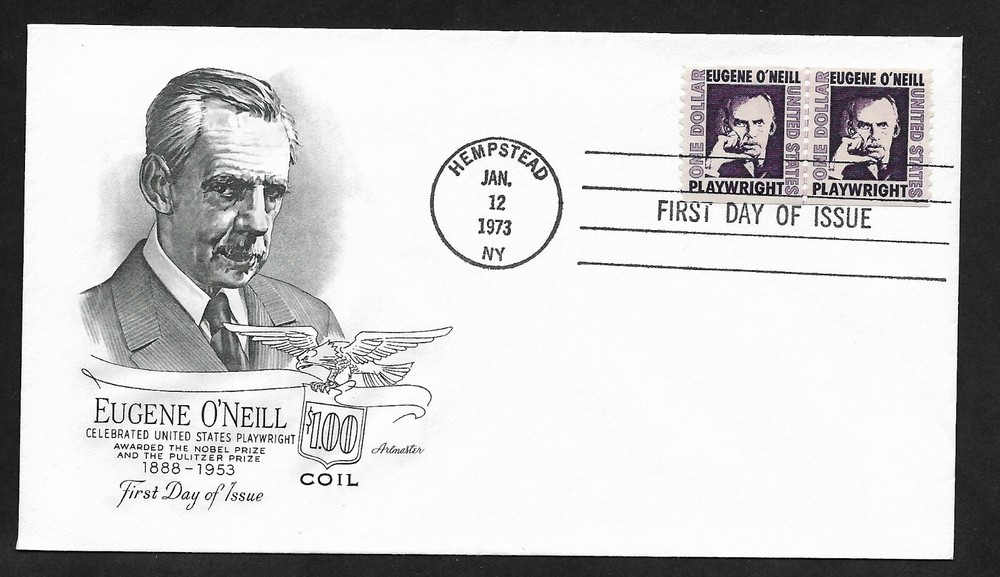 #1294 $1 Eugene O'Neill - Artmaster FDC Pair