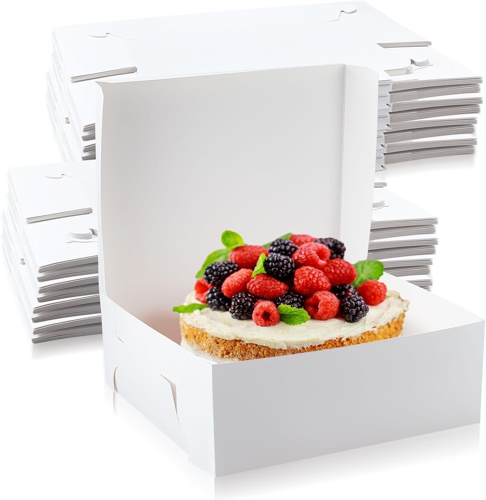 x 3.5 Inch White Cake Boxes Cardboard Bakery Boxes for Pie Pastry Cookie