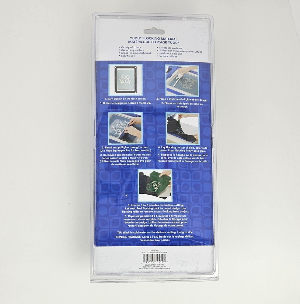 Flocking Yudu Flocking Material 2 Black & 2 White + 1 Flocking Roller #2000500