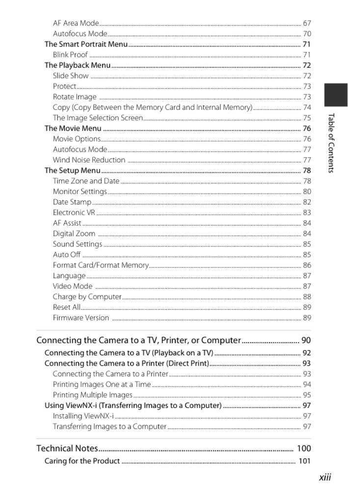 Nikon CoolPix A100 — User Reference Manual — 1/2 Size, 5.5" x 8.5" Small Compact