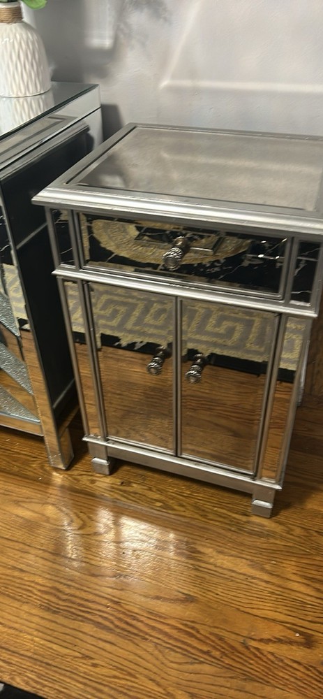 mirror nightstand with drawers