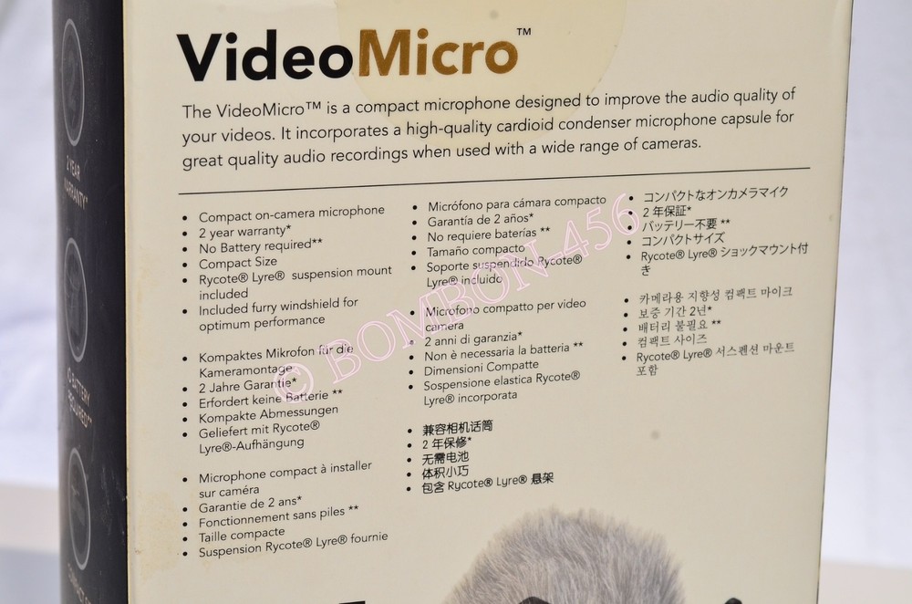 RODE VIDEOMICRO COMPACT ON-CAMERA MICROPHONE NEVER USED/OPEN BOX - TESTED