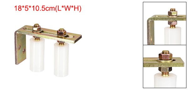 Slide Gate Guide Roller with L Post Bracket 3" Dual Nylon Rollers Gate White