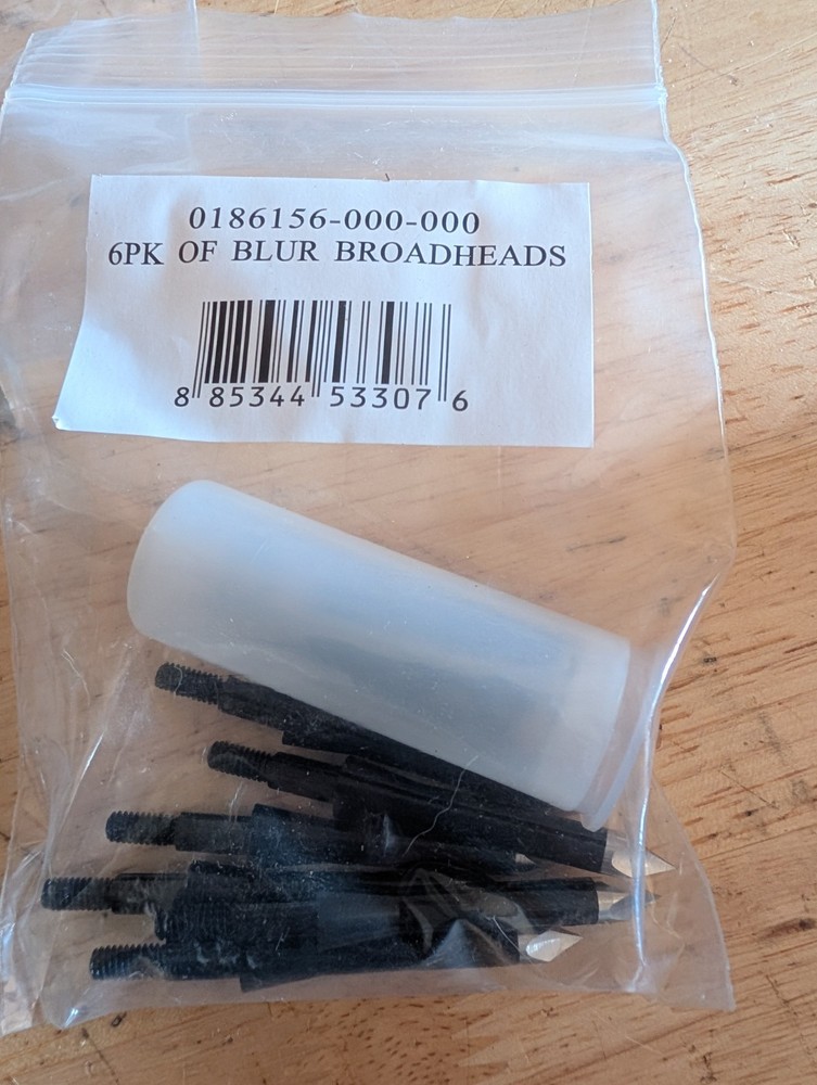 Blur Broadheads 6 Pack Replacement Blades Black Silver Archery Points
