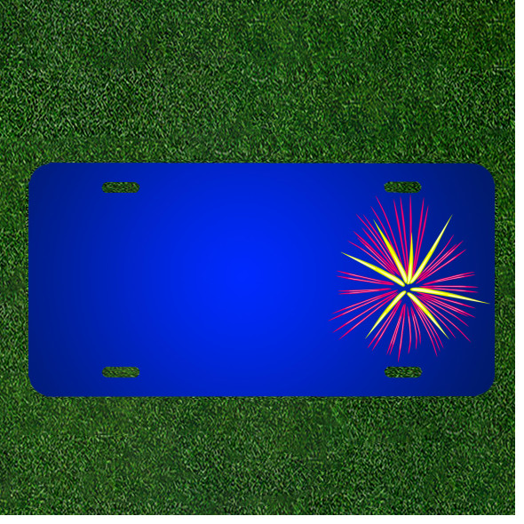 Custom Personalized License Plate With Add Names To Celebration Fireworks