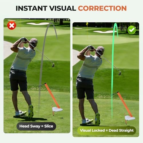 Visual Lock Golf Training Aid – Instant Head Stability & Swing Plane Trainer –