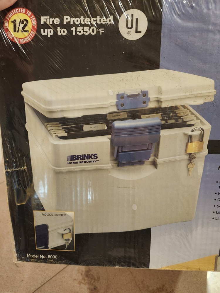 Brinks Home Security Locked Box Fire Safe Rated 1/2 Hour