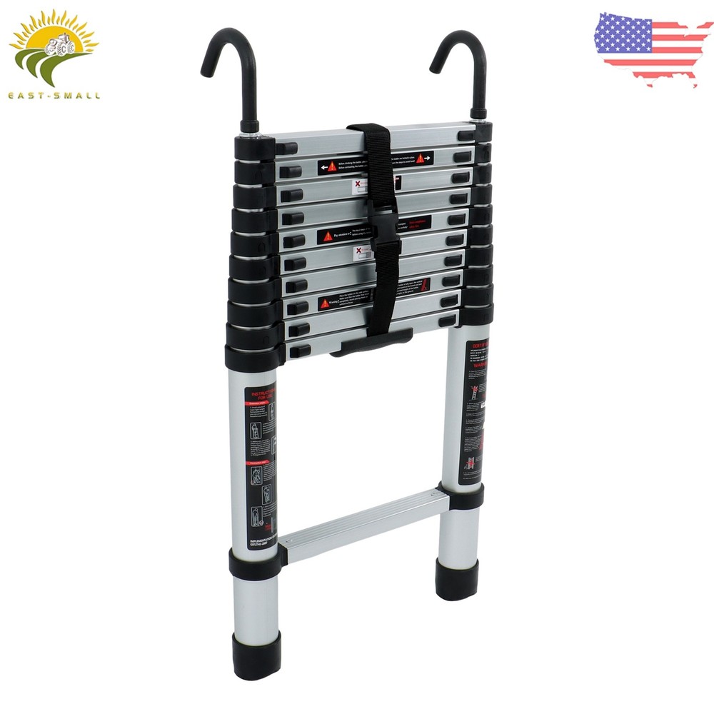 10.5 FT Multi Purpose Telescoping Ladder Folding Extension Step Ladder with Hook