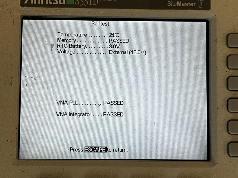 Anritsu S331D Option 3 Site Master Cable & Antenna Analyzer - No Accessories