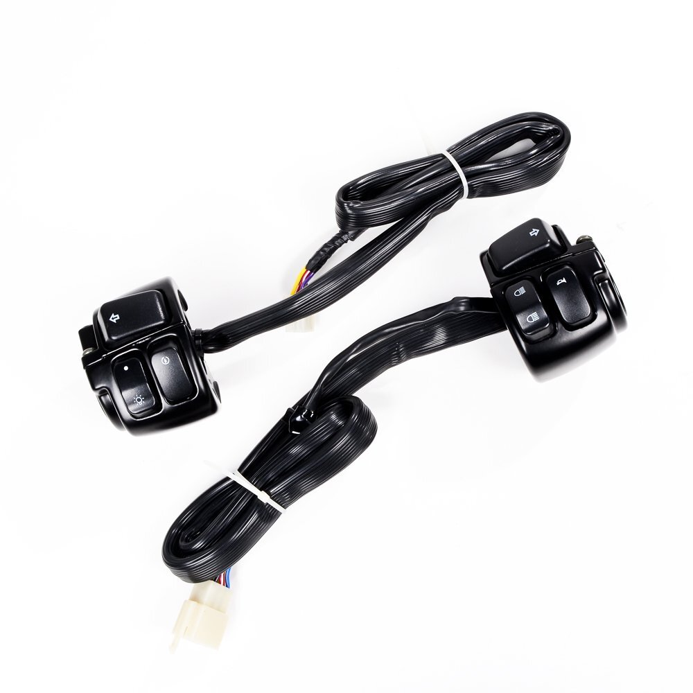 Combo Motorcycle 1" Handlebar Hand Grip + Switch Controls + Clutch Brake Levers