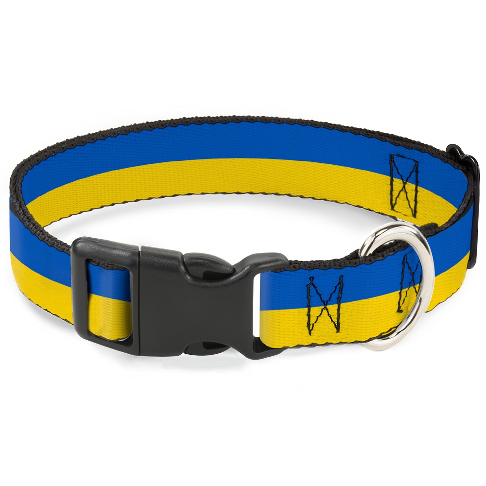 Plastic Clip Collar Ukraine Flag Continuous Medium 11-16.5"