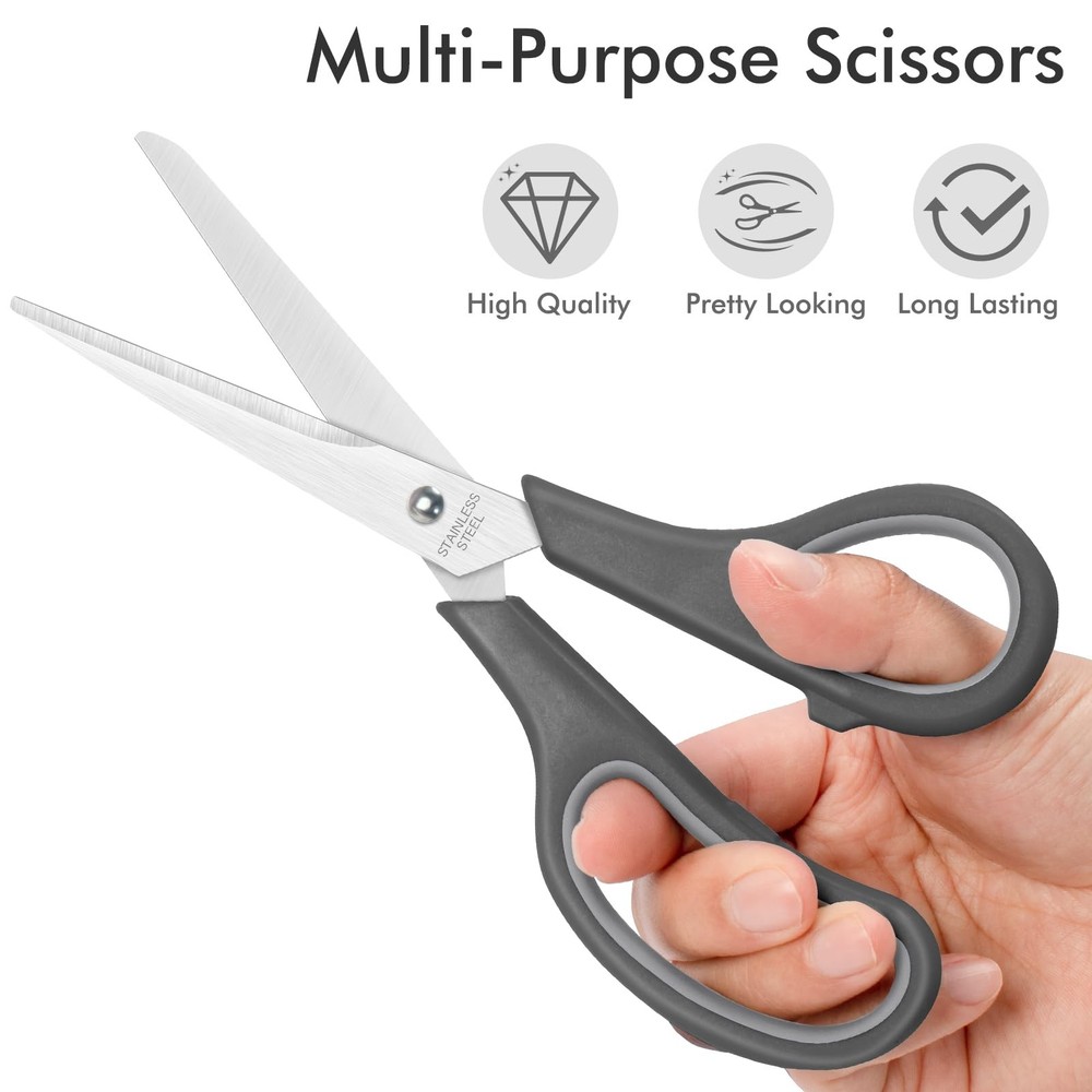 30 Pack Scissors Bulk 8 Inch Sharp All Purpose Office School Shear Fabric