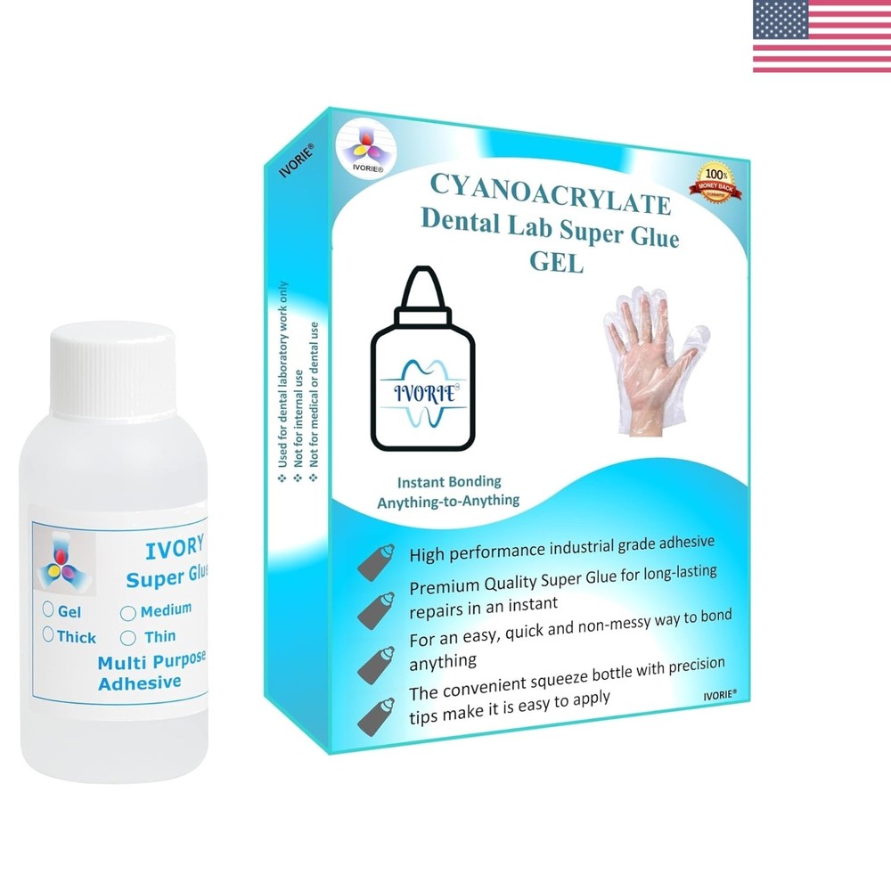 Professional Dental Adhesive Gel - 2oz Instant Bonding, Easy Application