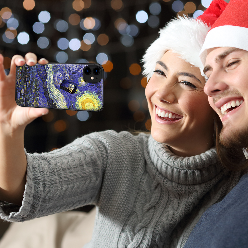 Skins Decal Wrap for Apple iPhone 11 - Tardis Starry Night