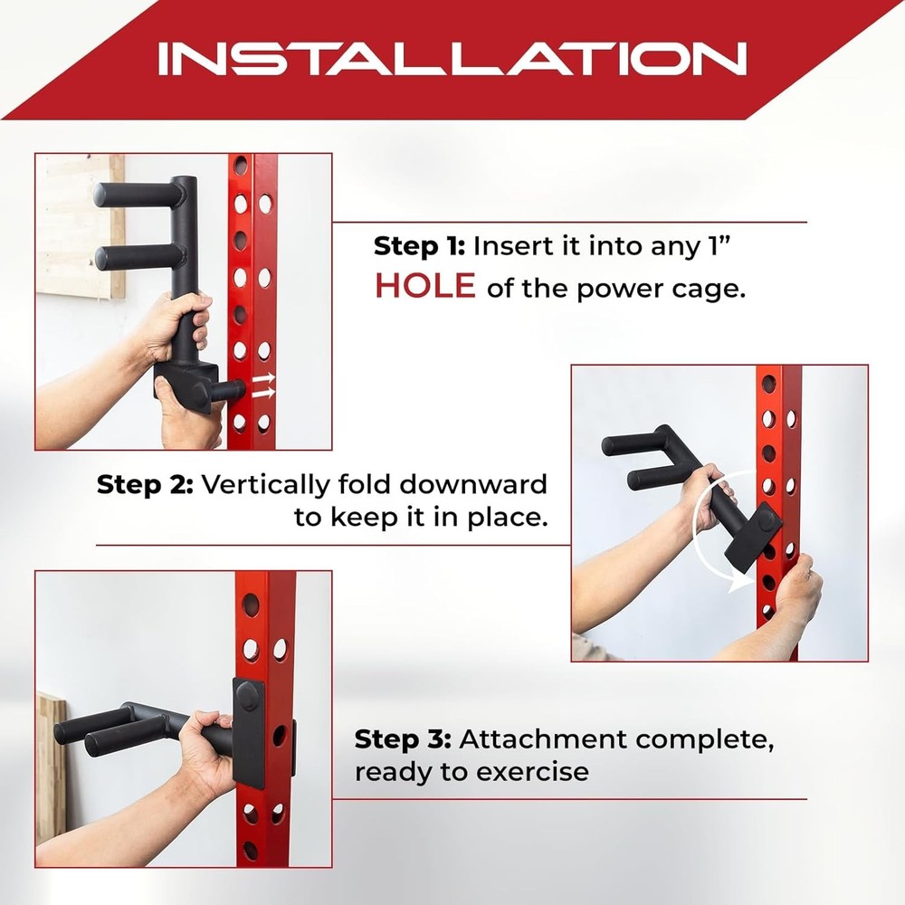 Versatile Dip Bar Attachment for Power Racks - Easy Setup, 350lb Capacity