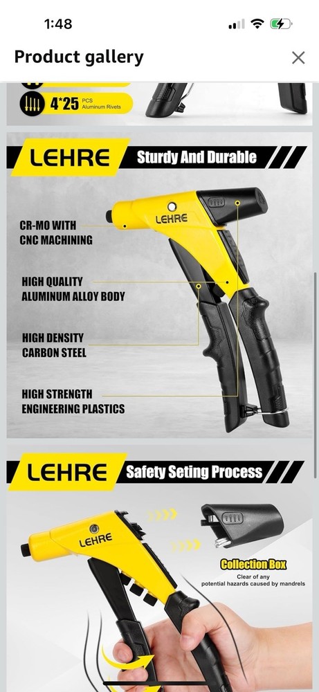 LEHRE One-Hand Riveting Tool Set, Heavy Duty Riveter