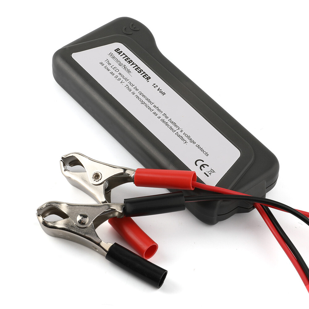12V Car Battery Analyzer with Clamps & Light Indicators Digital Battery Tester