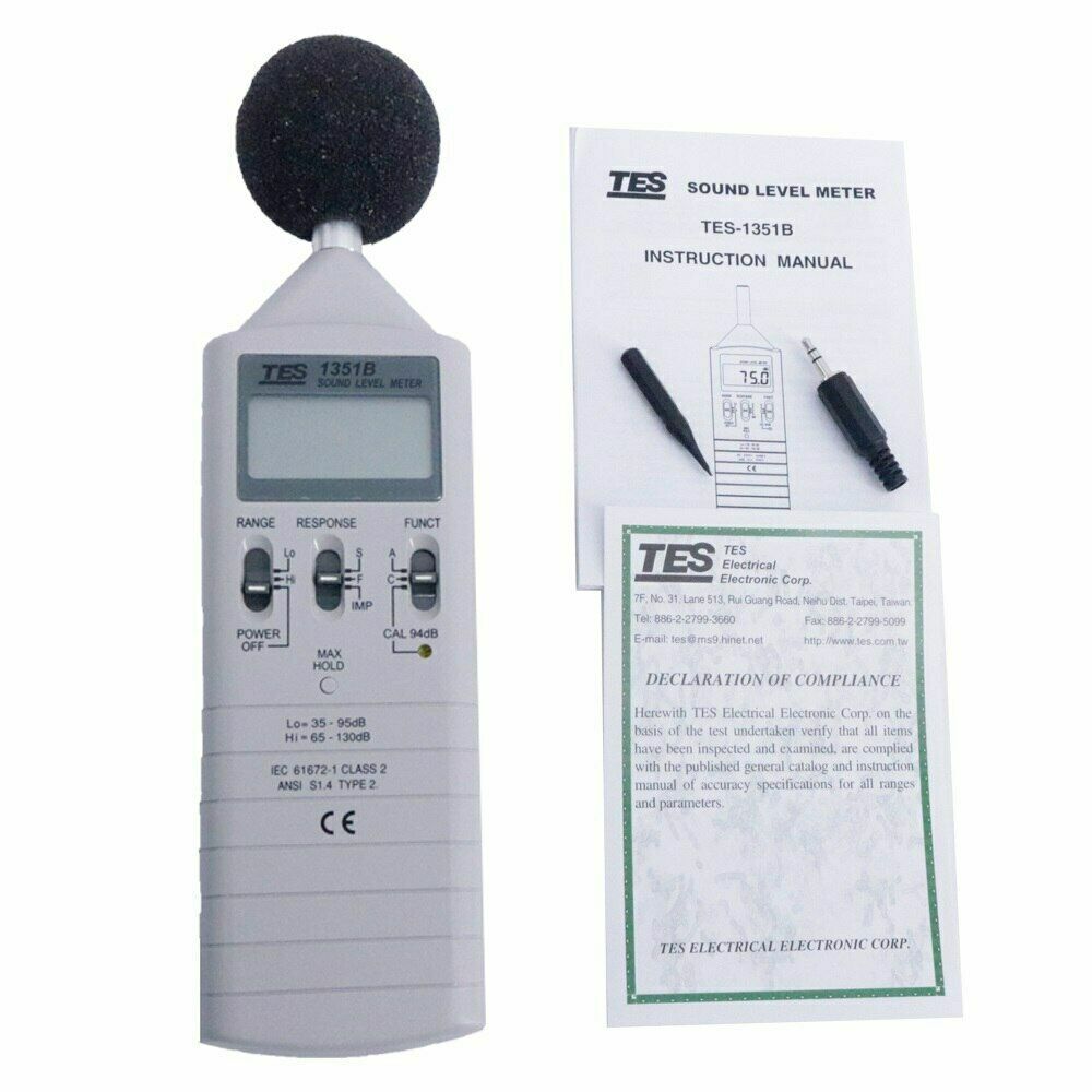 9.45“ Sound Level Meter Noise Tester 0.1dB Resolution Dynamic Range 65dB New
