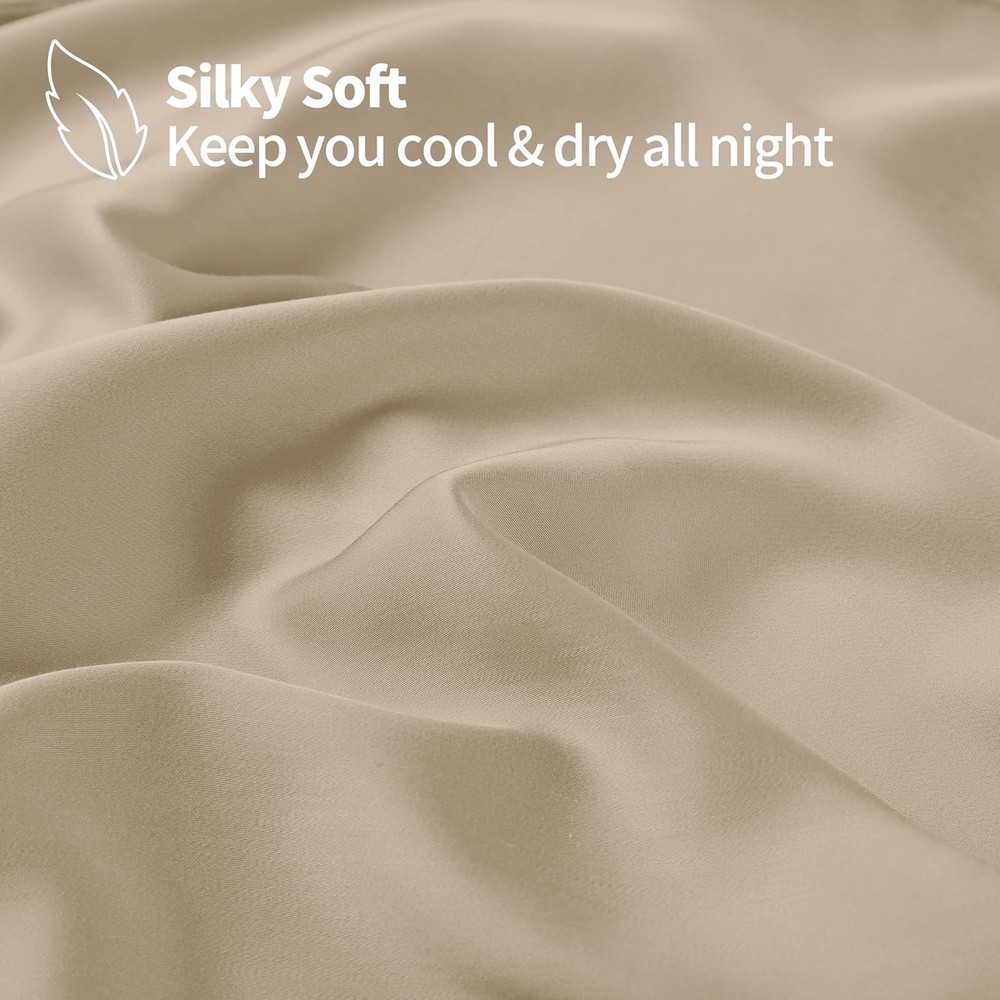 Bamboo Viscose Cooling Fitted Sheet King Size Only, 400 Thread Count, 16" Dee...