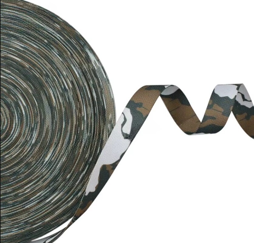 Width 2.5cm Camouflage Webbing Non-elastic Edging Strips Bag Strap for DIY