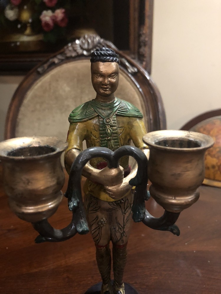 Warrior Men Brass Or Bronze Two Candle Holder