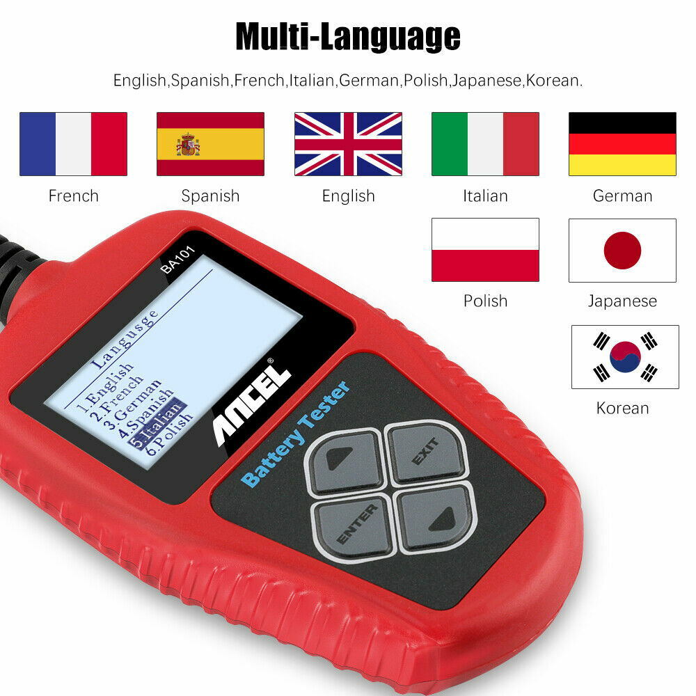 Ancel BA101 Battery Tester Automotive Load Digital Analyzer Bad Cell Test Tools