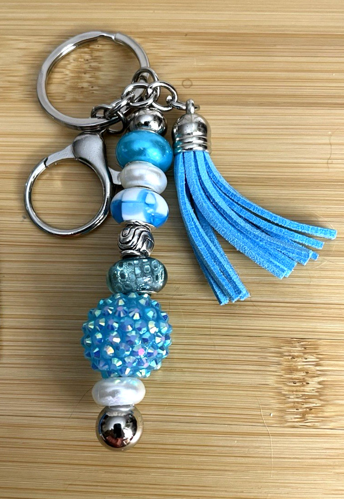 HAND MADE BEAD PEN & BEAD KEY CHAIN - & INK REFILL-