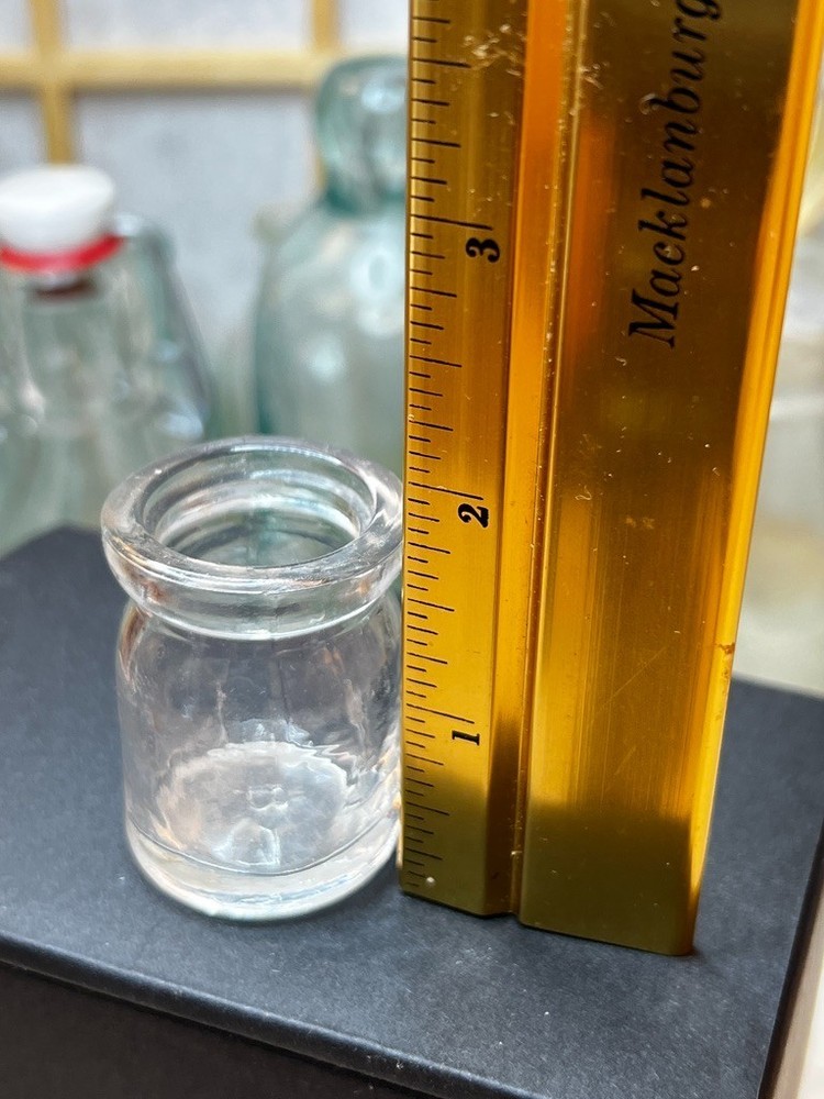 Vintage Small Clear Glass Bottle 2"H