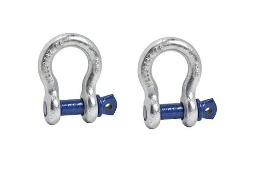 Galvanized Blue, Rigging 5/8" Bow Shackles D Ring Rugged 13 2 Pack Galv-Blue