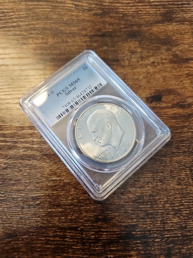 1971 S $1 Silver PCGS MS65 Eisenhower "Ike" Dollar 40%