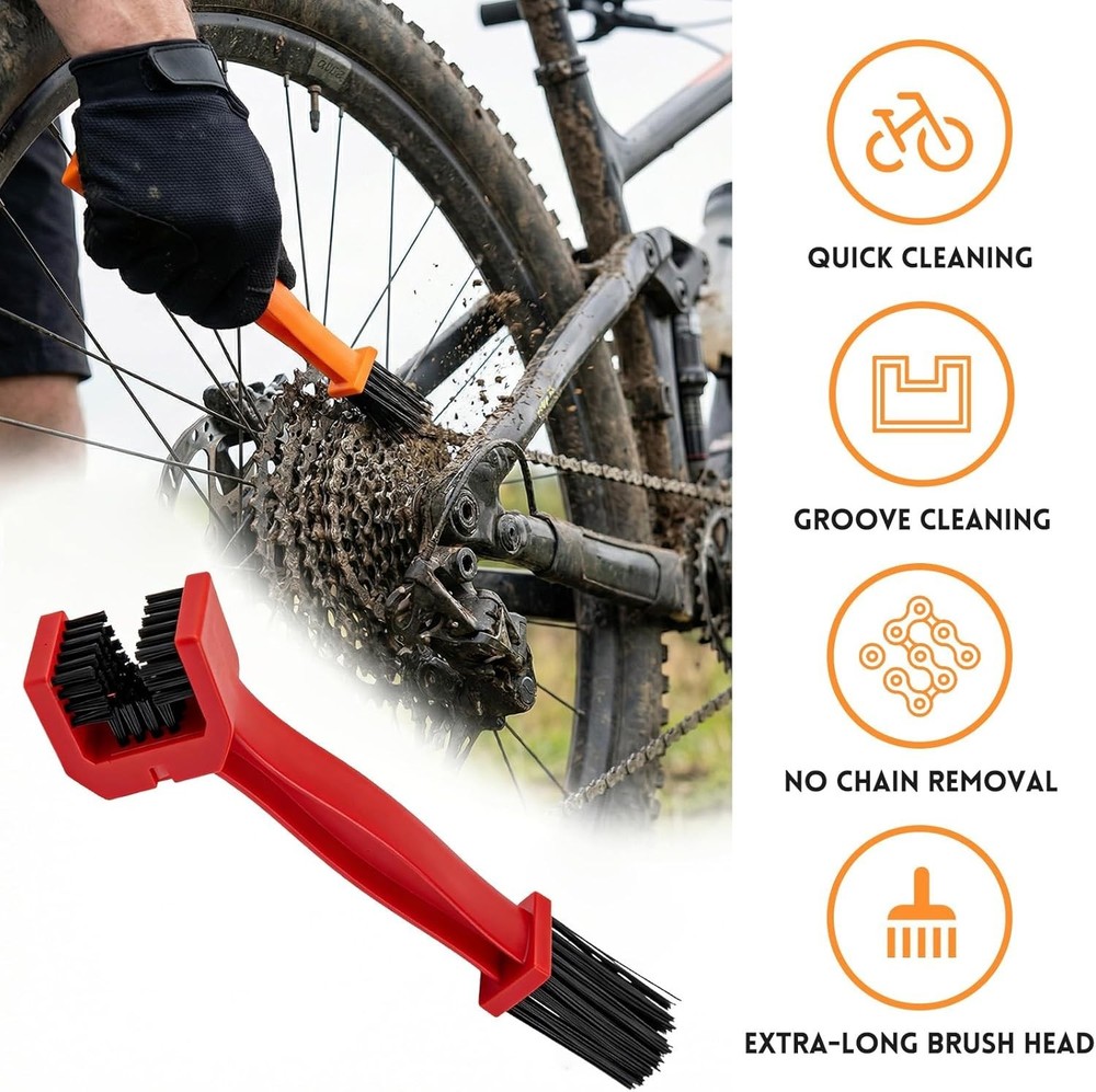 Multi-Functional Chain Brush with Three-Sided & Long Bristles for Easy Cleaning