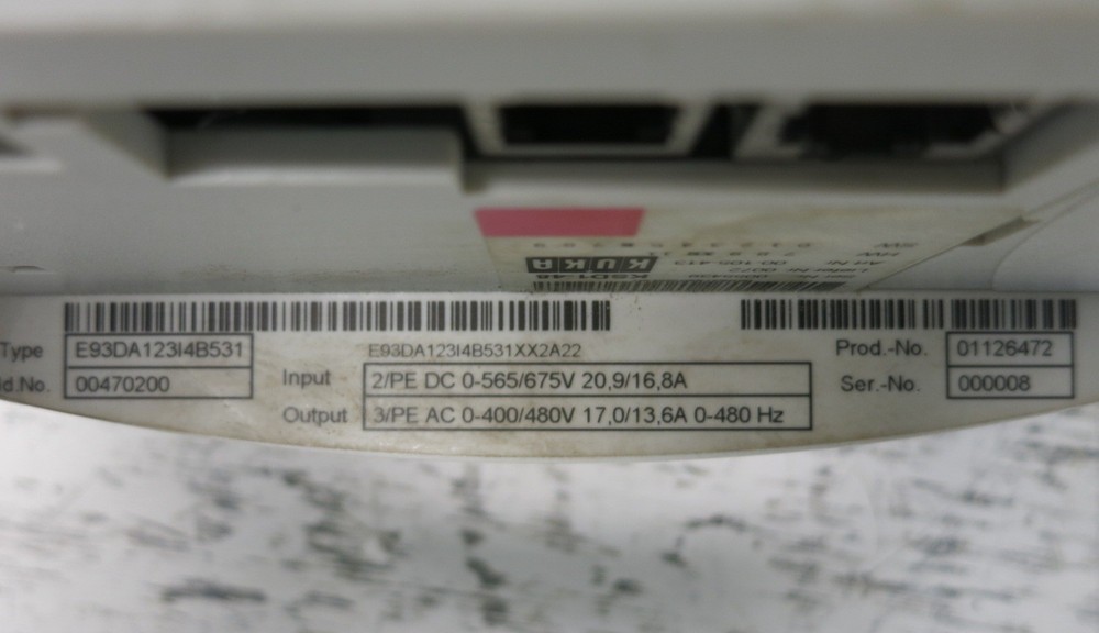 Kuka KSD1-48 Servo Drive Robot Controller E93DA123I4B531 00470200 00-105-413
