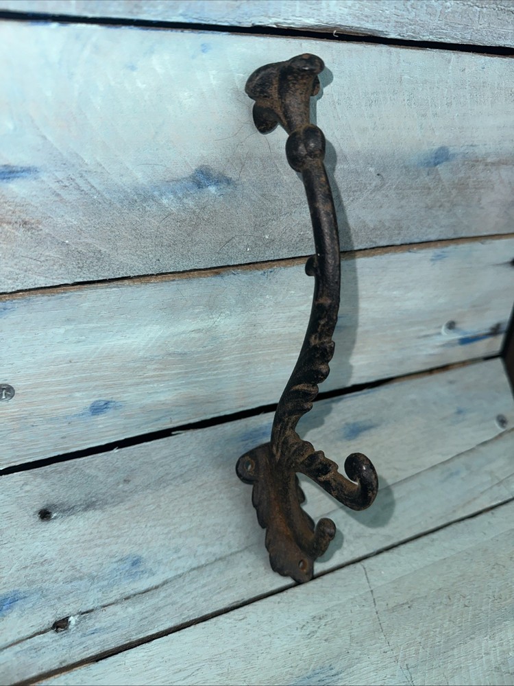 Vintage Black Cast Iron Hat/Coat Triple Wall Hook. Robe Hook Etc.