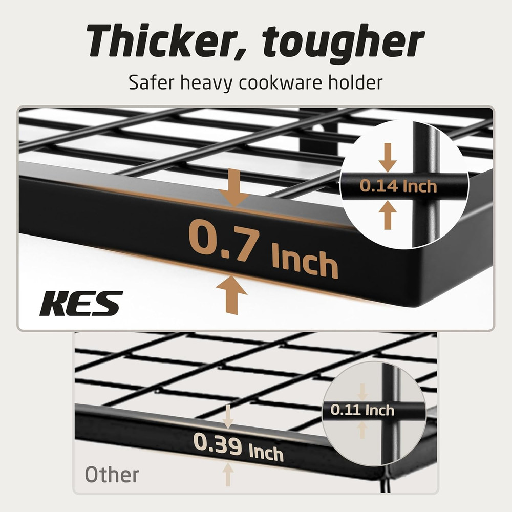 30-Inch Kitchen Pan Pot Rack Wall Mounted Hanging Storage Organizer Wall Shelf w