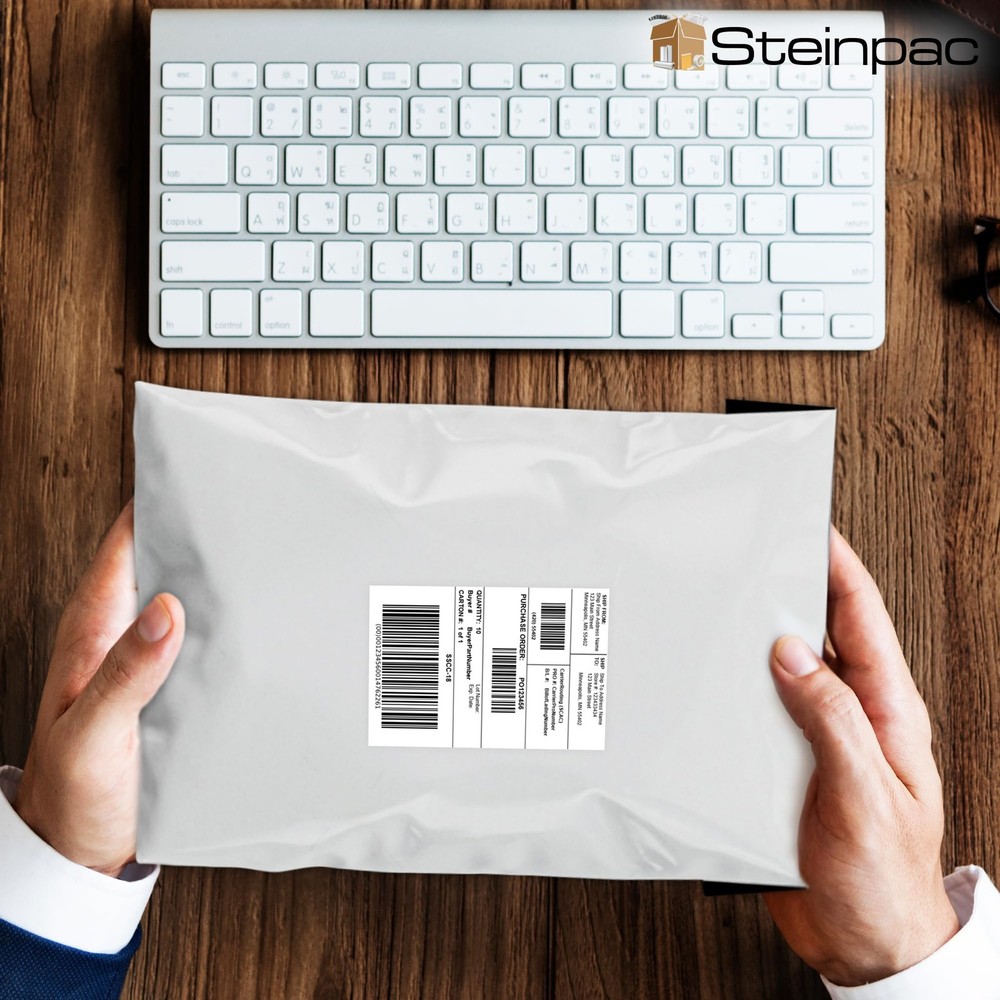 Steinpac Poly Mailers 5x7 | 100 Pack | Self-Sealing Package 5" X 7", 100