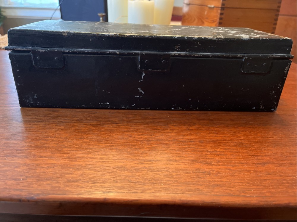 Vintage Distressed Military Metal Storage Box