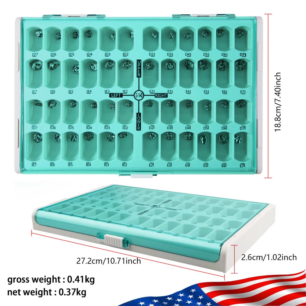 48 ASSORTED PRIMARY MOLAR STAINLESS STEEL CROWNS - COMPLETE KIT