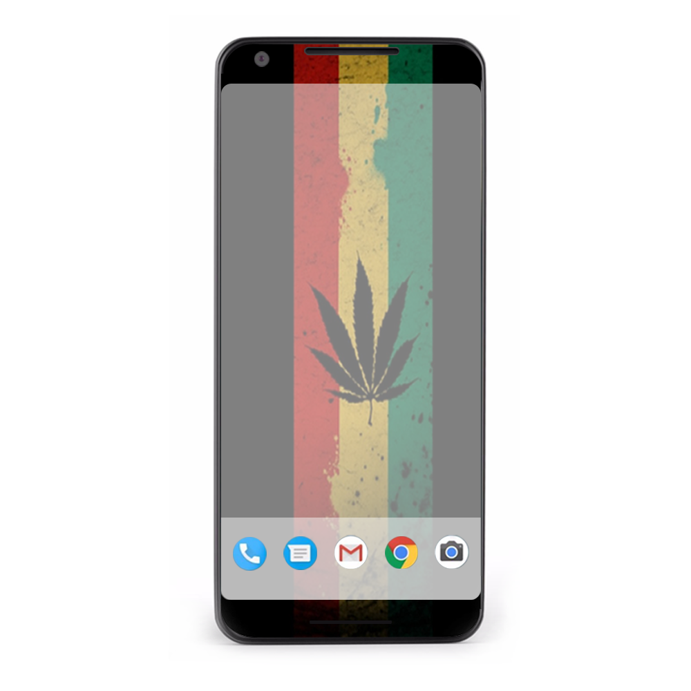 Google Pixel 2 Skins Decal Wrap Rasta Weed Pot Leaf Red Gold Green