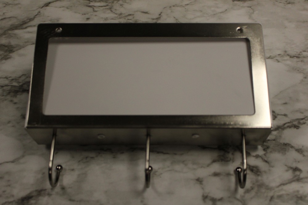 Office Work Mailbox With Hooks For Keys Keychains - Silver - New