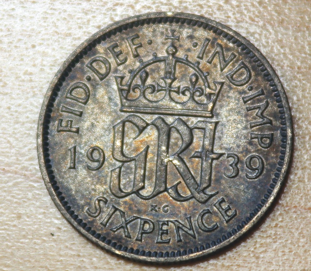 1939 Great Britain 6 Pence Silver