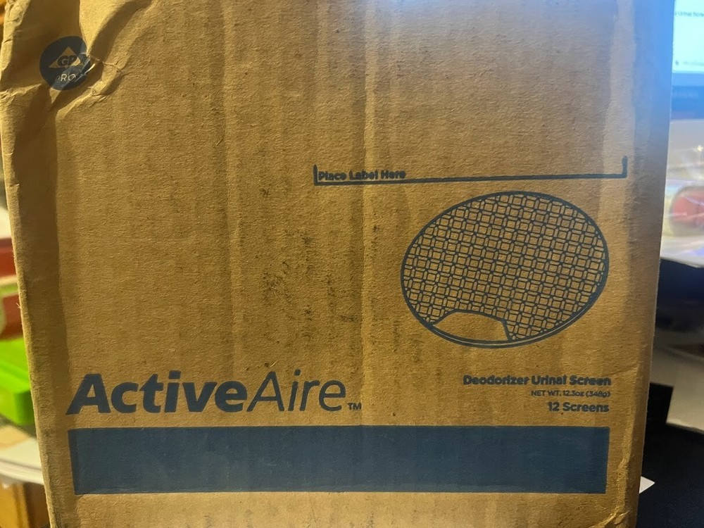 ACTIVEAIRE DEODORIZER URINAL SCREEN, YELLOW, 12 SCREEN/DAMAGED BOX/BRAND NEW
