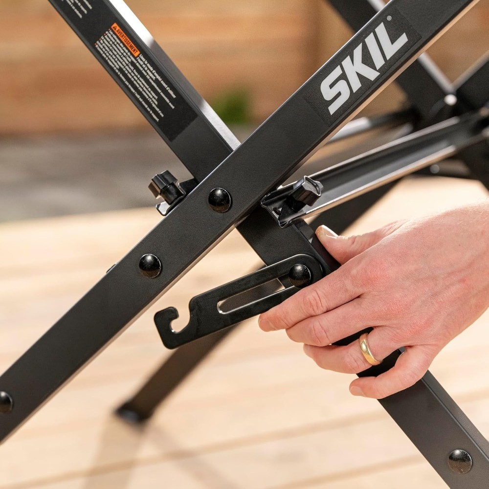 Heavy-Duty Folding Saw Stand with Quick-Install Dust Bag - 8-1/4" Compatibility