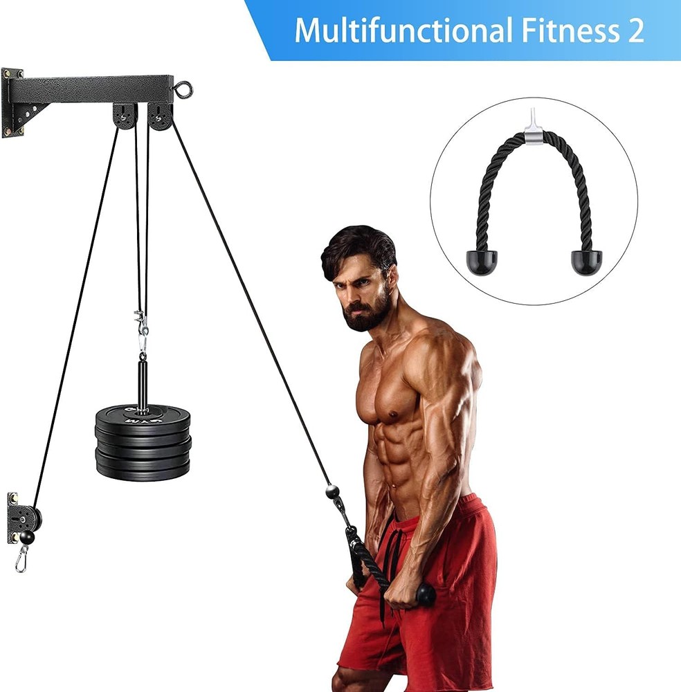 Compact Pulley System Cable Machine for Home Gym – Lat Pulldown, Tricep, Chest