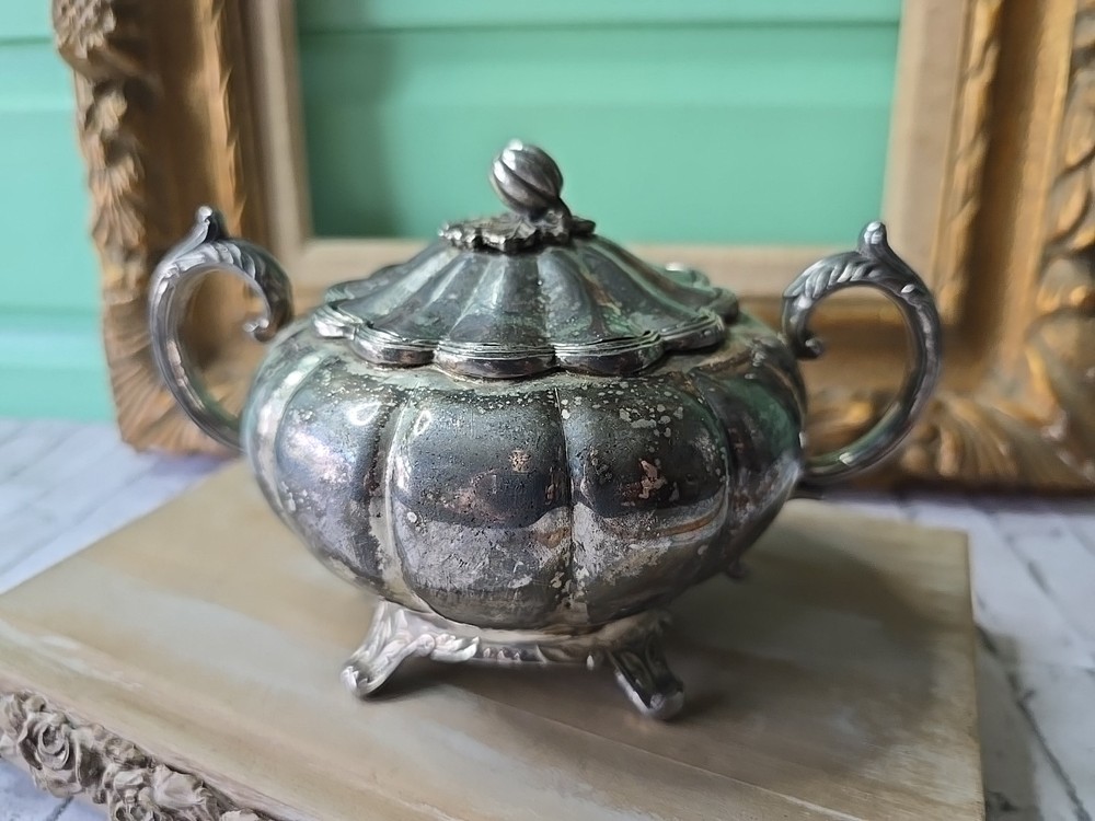 Leonard Silverplate Melon / Pumpin Sugar Bowl Dish