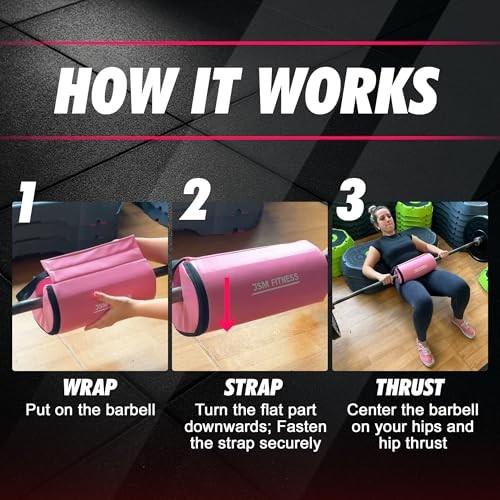 Hip Thrust Barbell Pad - Hip Thrust Pad Extra Thick for Glute Exercises, Bar